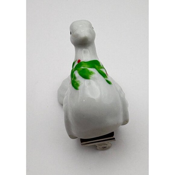 Vintage Dove Christmas Tree Ornament Clip On Peace White Bird Hand Painted - Picture 8 of 9